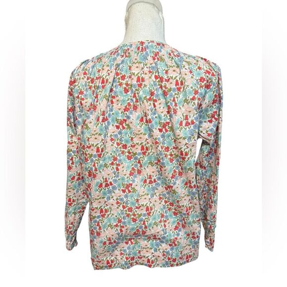 J Crew | Liberty London Fabric Poppy & Daisy Floral Smocked Top Size 2 - Picture 4 of 6
